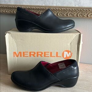 Merrell women’s angelic slip on comfortable casual arch support black shoes  8.5